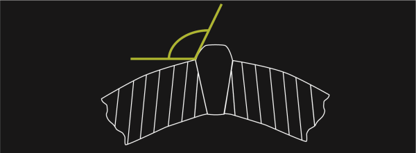 Drawing of the Bead Slope Angle or Toe Angle