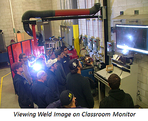 Students viewing images from a Weld Camera