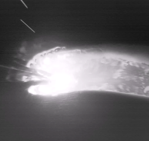 Image of laser cladding captured with Weld Camera with High Dynamic Range imaging.