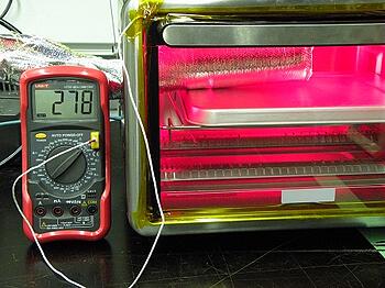 The Xiris Weld Camera with High Dynamic Range imaging is placed in a heat chamber for testing.