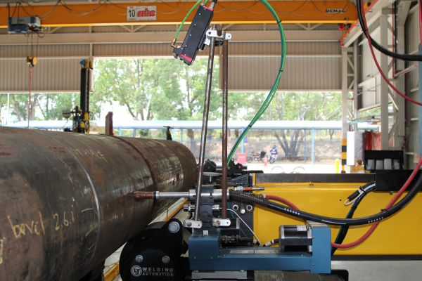 A Xiris Weld Camera Configured to Monitor a Pipe Cladding Process