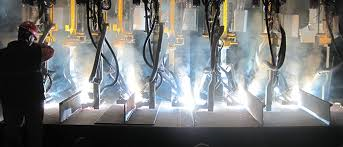Welding line in a facility