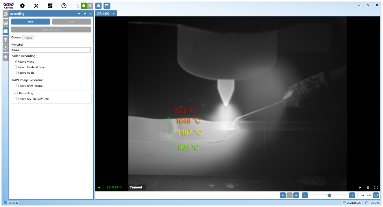 Figure 6 Measuring rthe Temperature of Prevous Layers in a Metal AM Process