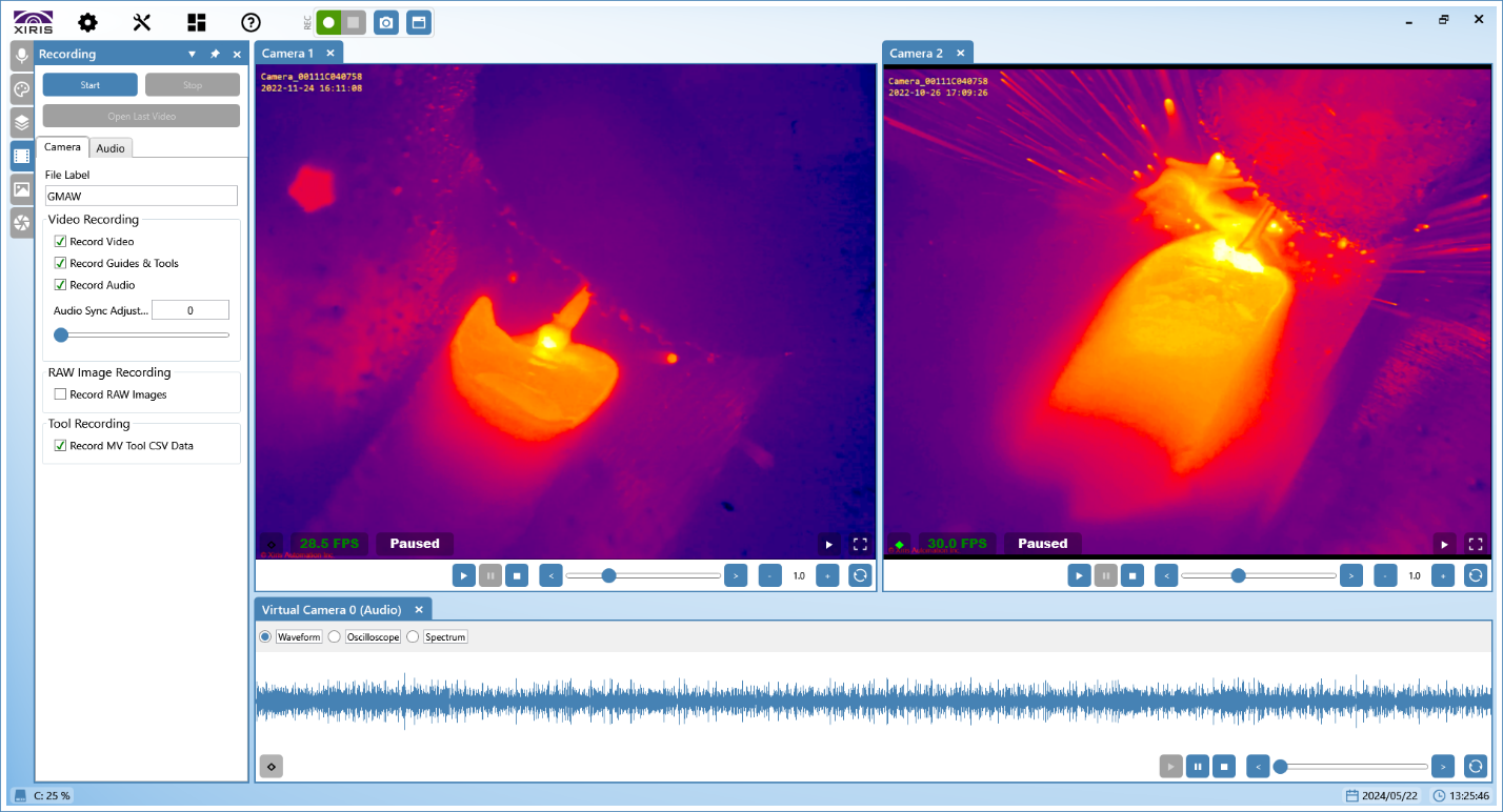 Figure 7 The Integration of Camera Video From A Leading and Trailing View of a MIG process