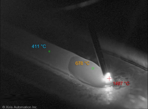 GMAW monitoring using the Xiris XIR-1800 and Xiris Voltage Trigger Kit