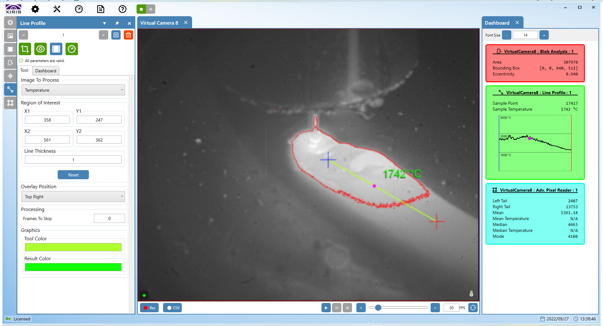 Machine Vision Dashboard - WeldStudio 3 Pro