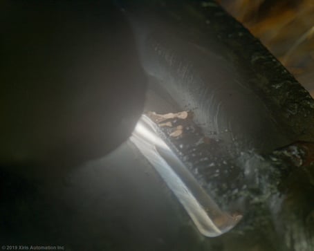 Captured Image of an Automated plasma cut of a pipe